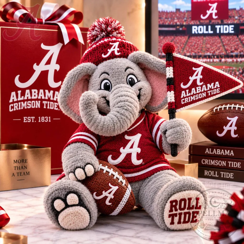 Alabama Crimson Tide Elephant Mascot Plush Toy with Football Alabama Crimson Tide Elephant Mascot Plush Toy with Football