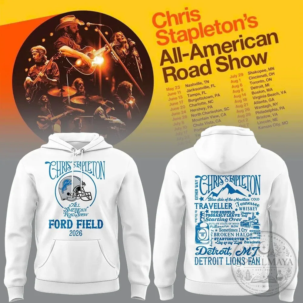 Chris Stapleton All American Road Show Detroit Lions Fan Hoodie 1 Chris Stapleton All American Road Show Detroit Lions Fan Hoodie