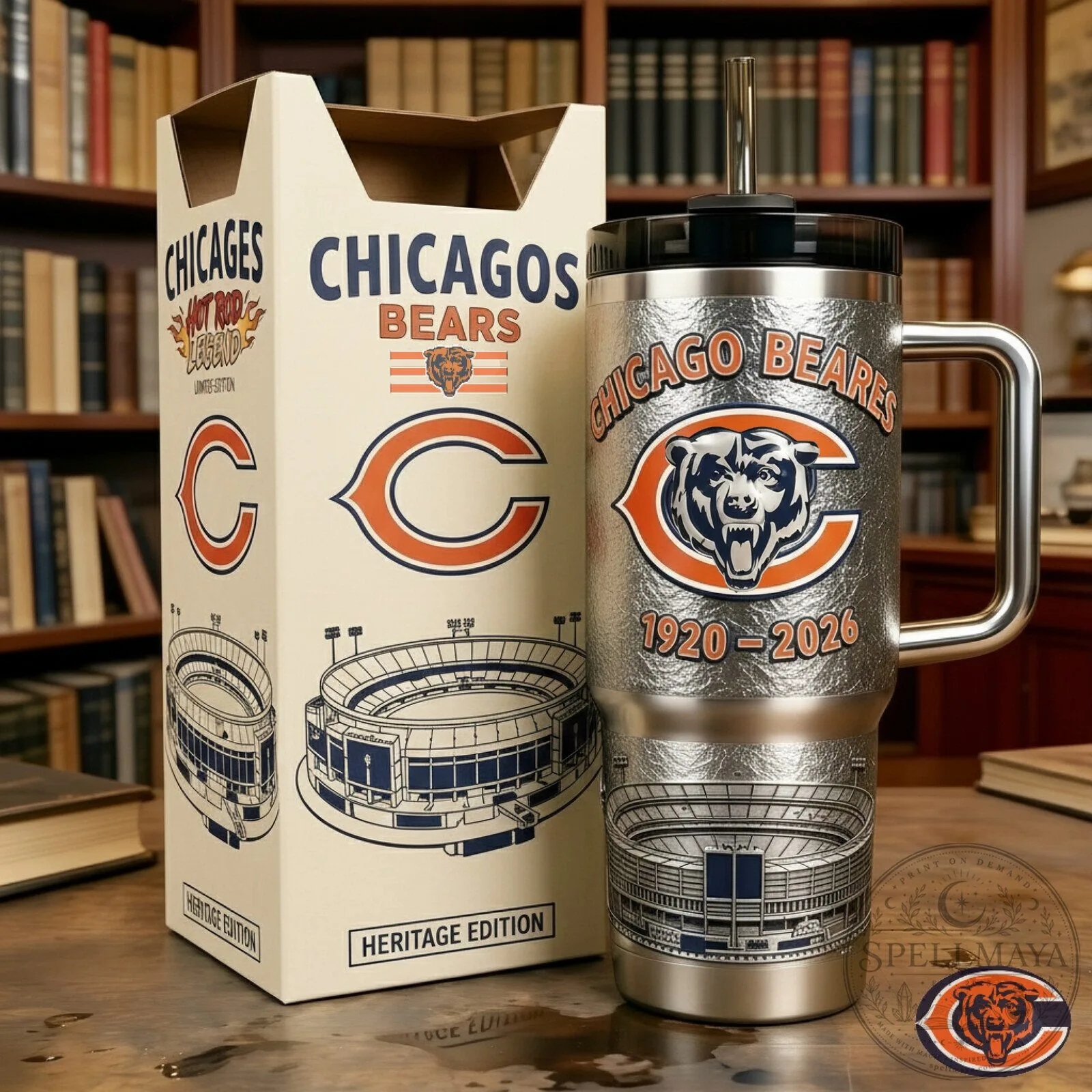 Chicago Bears Heritage Edition Stainless Steel Tumbler with Handle