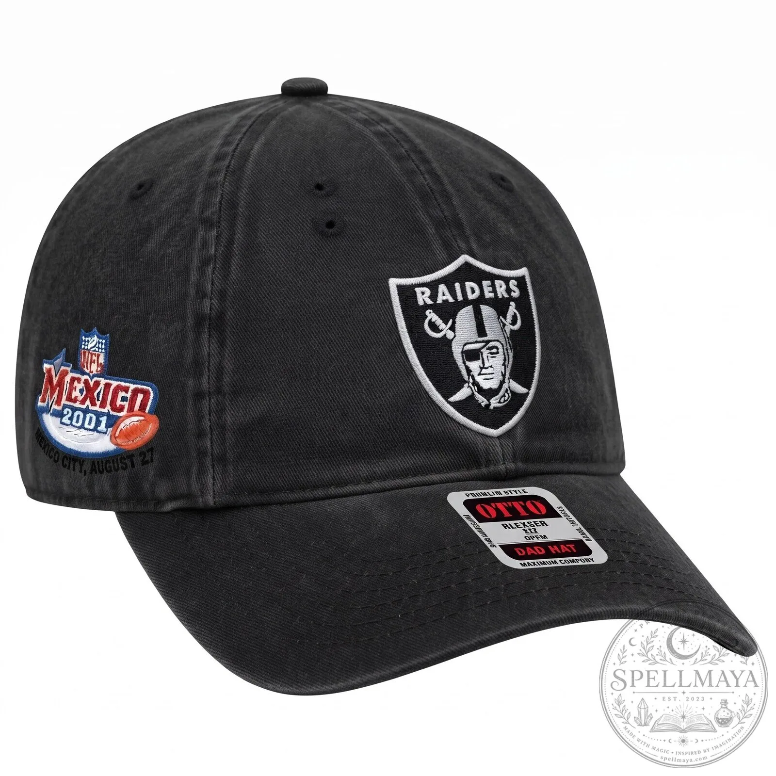 Embroidered Dad Hat for Las Vegas Raiders NFL Mexico City August 27, 2001