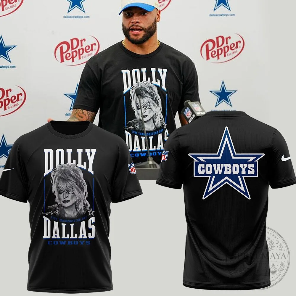 Dallas Cowboys Dolly Parton Thanksgiving Day Football T-Shirt