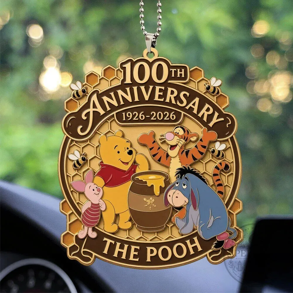 Winnie The Pooh 100th Anniversary Honeycomb Car Ornament