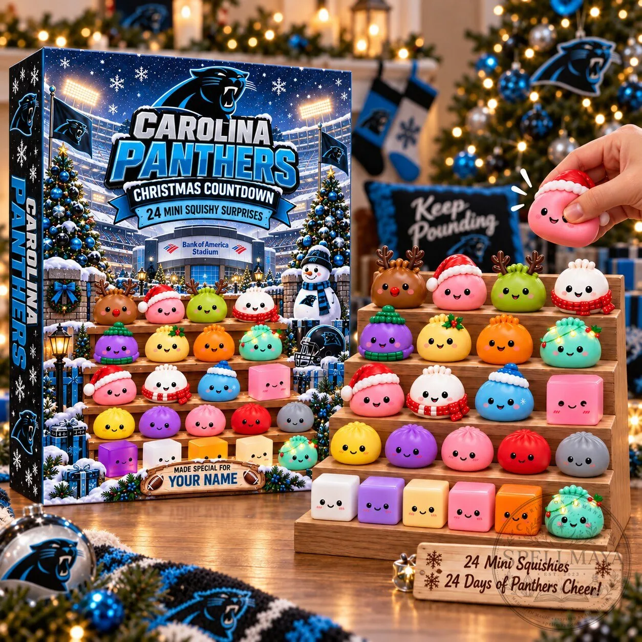 Carolina Panthers Christmas Countdown 24 Mini Squishy Surprises Advent Calendar