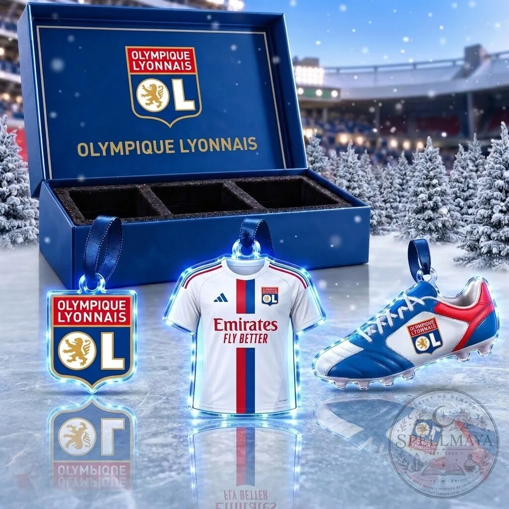 Olympique Lyonnais Football Club Team Christmas Tree Ornaments Set