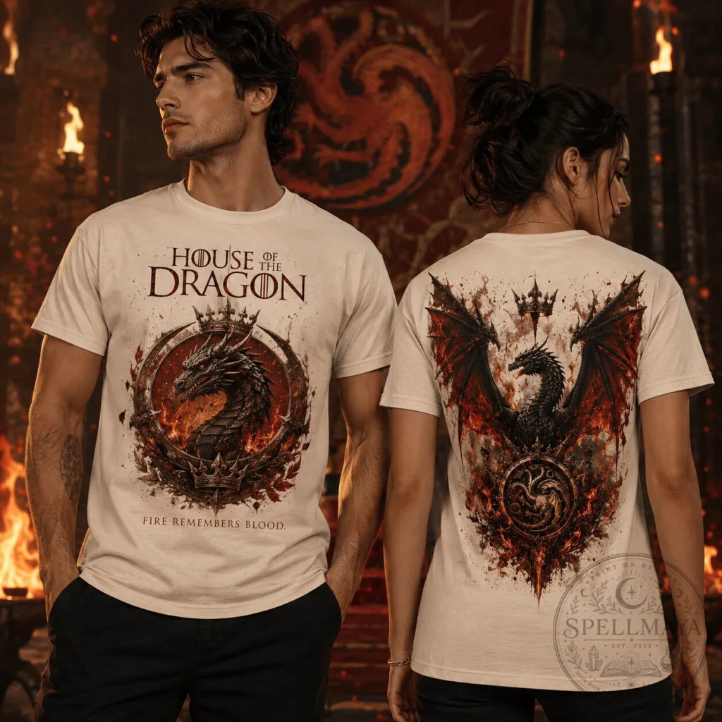 House of the Dragon Shirt Fire Remembers Blood Targaryen Dragon Sigil T-Shirt 36 House of the Dragon Shirt Fire Remembers Blood Targaryen Dragon Sigil T-Shirt