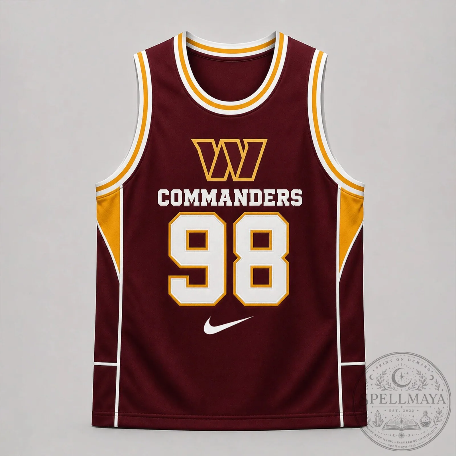 Washington Commanders Number 98 National Football League Basketball Tank Top