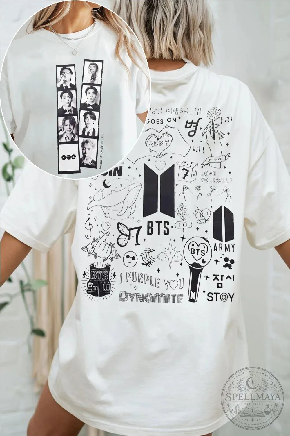 BTS Army Tee Shirt K-Pop Bangtan Boys Dynamite Love Yourself Concert Apparel