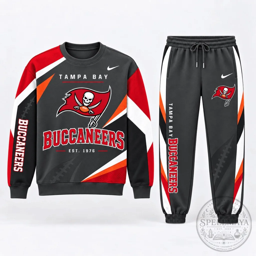 Crewneck Sweatshirt and Jogger Pants Set for Tampa Bay Buccaneers Fans Crewneck Sweatshirt and Jogger Pants Set for Tampa Bay Buccaneers Fans