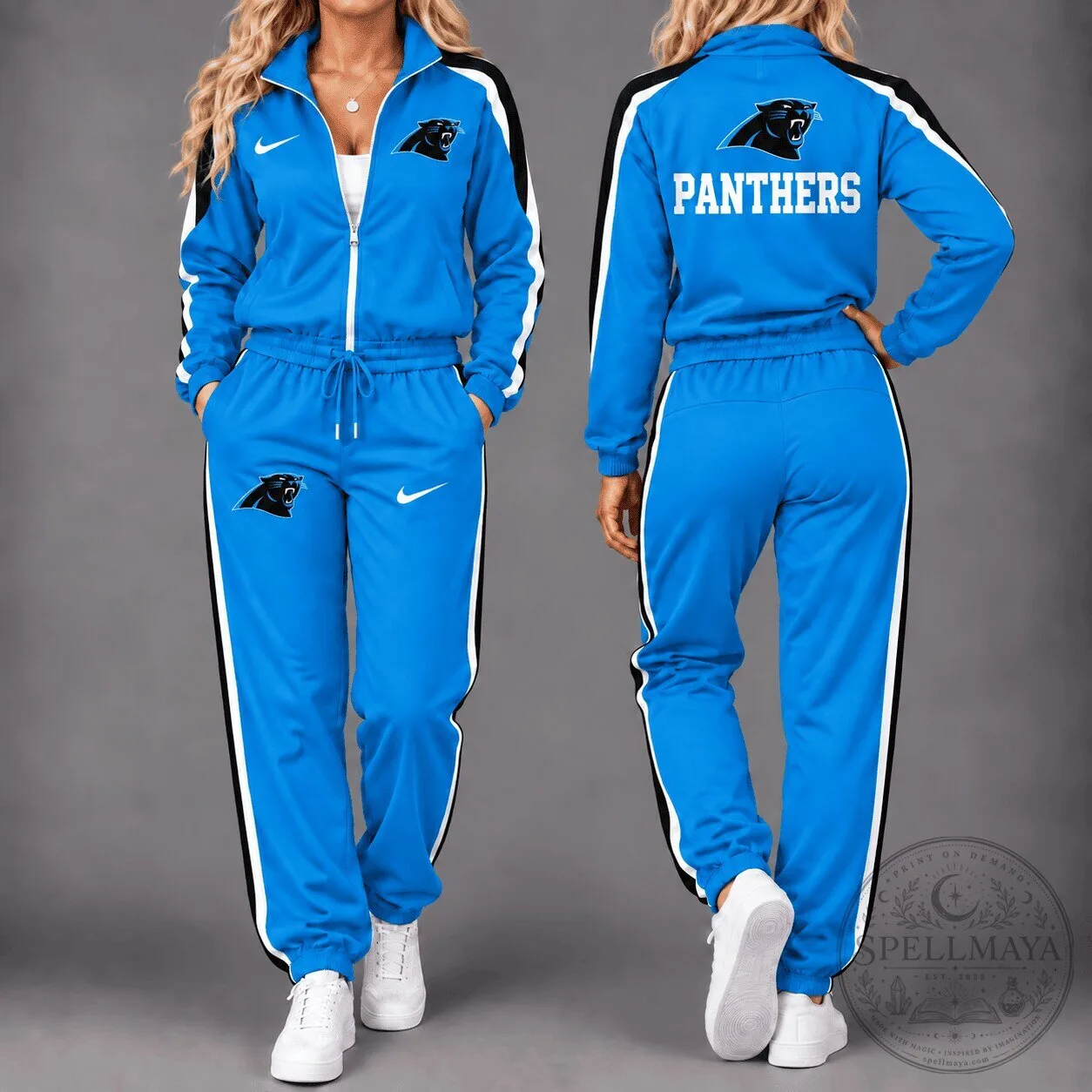Carolina Panthers NFL Team Blue Tracksuit Set