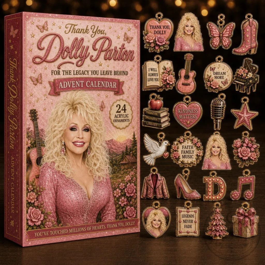 Dolly Parton Thank You Advent Calendar with 24 Acrylic Ornaments Dolly Parton Thank You Advent Calendar with 24 Acrylic Ornaments 2D