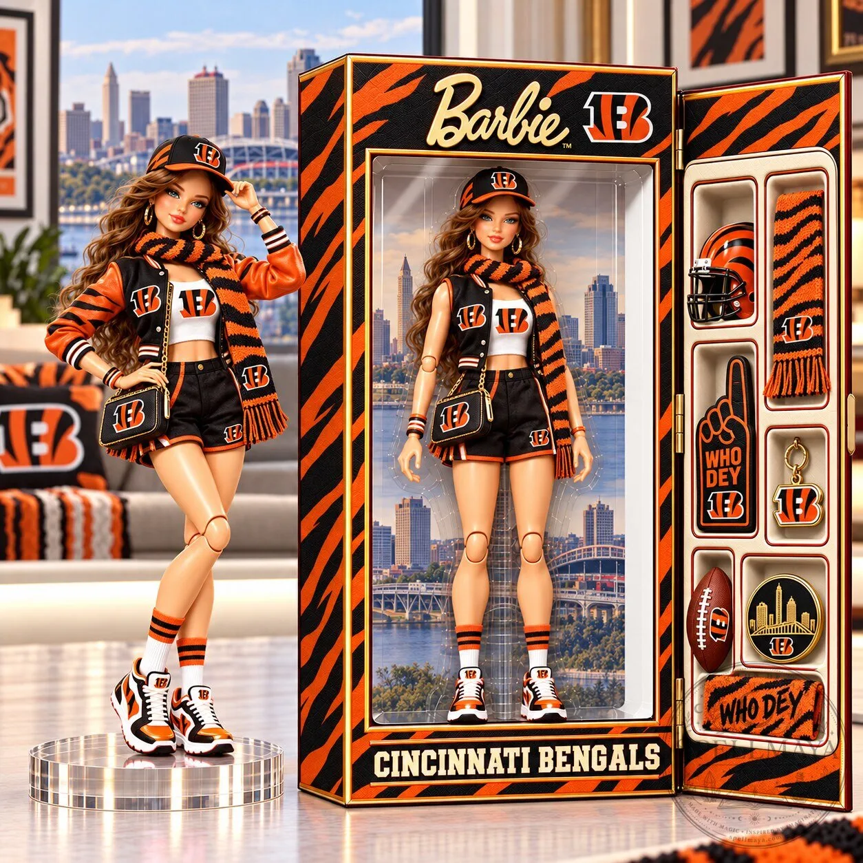 Barbie Cincinnati Bengals Commemorative Doll Figure