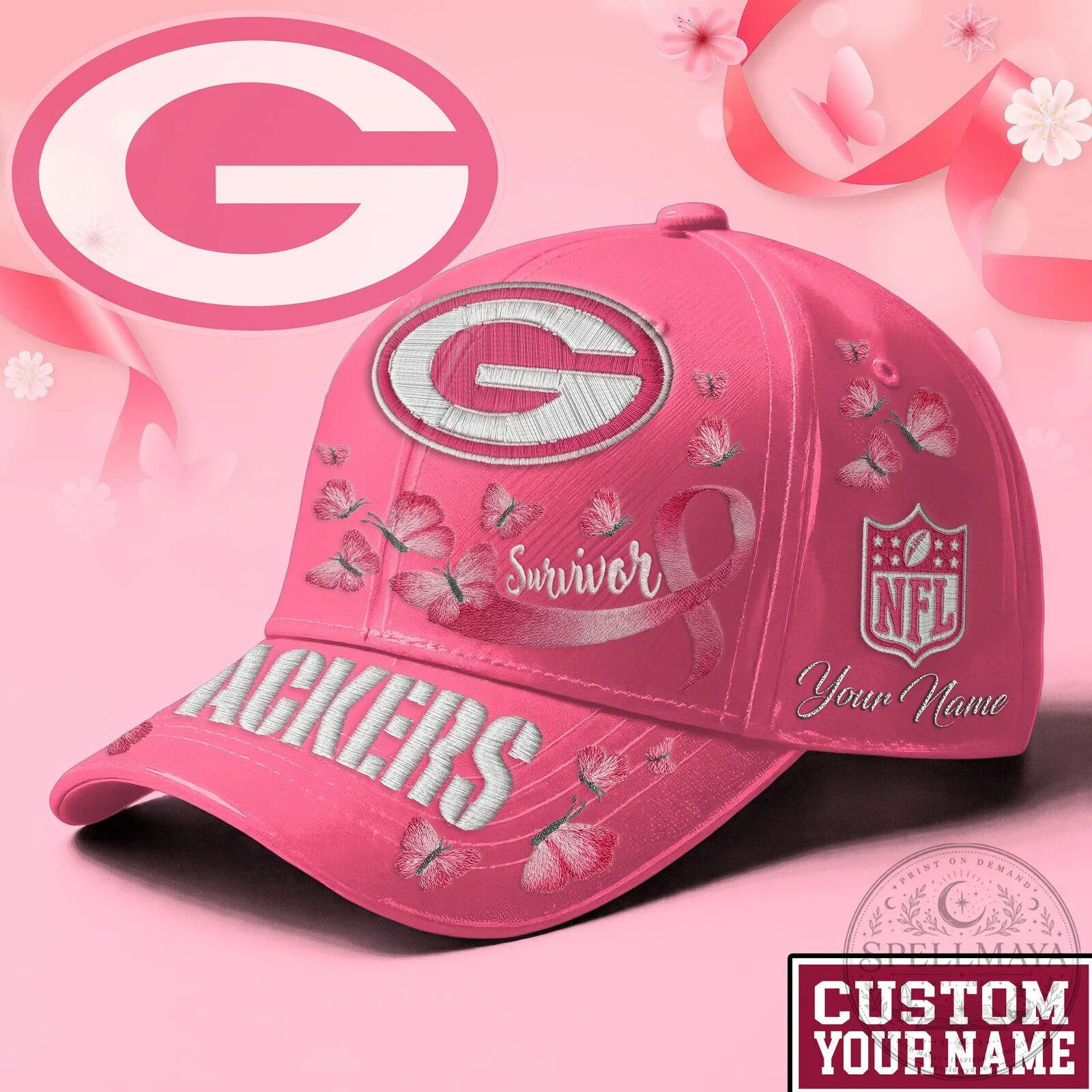 Green Bay Packers Breast Cancer Survivor Pink Cap Hat