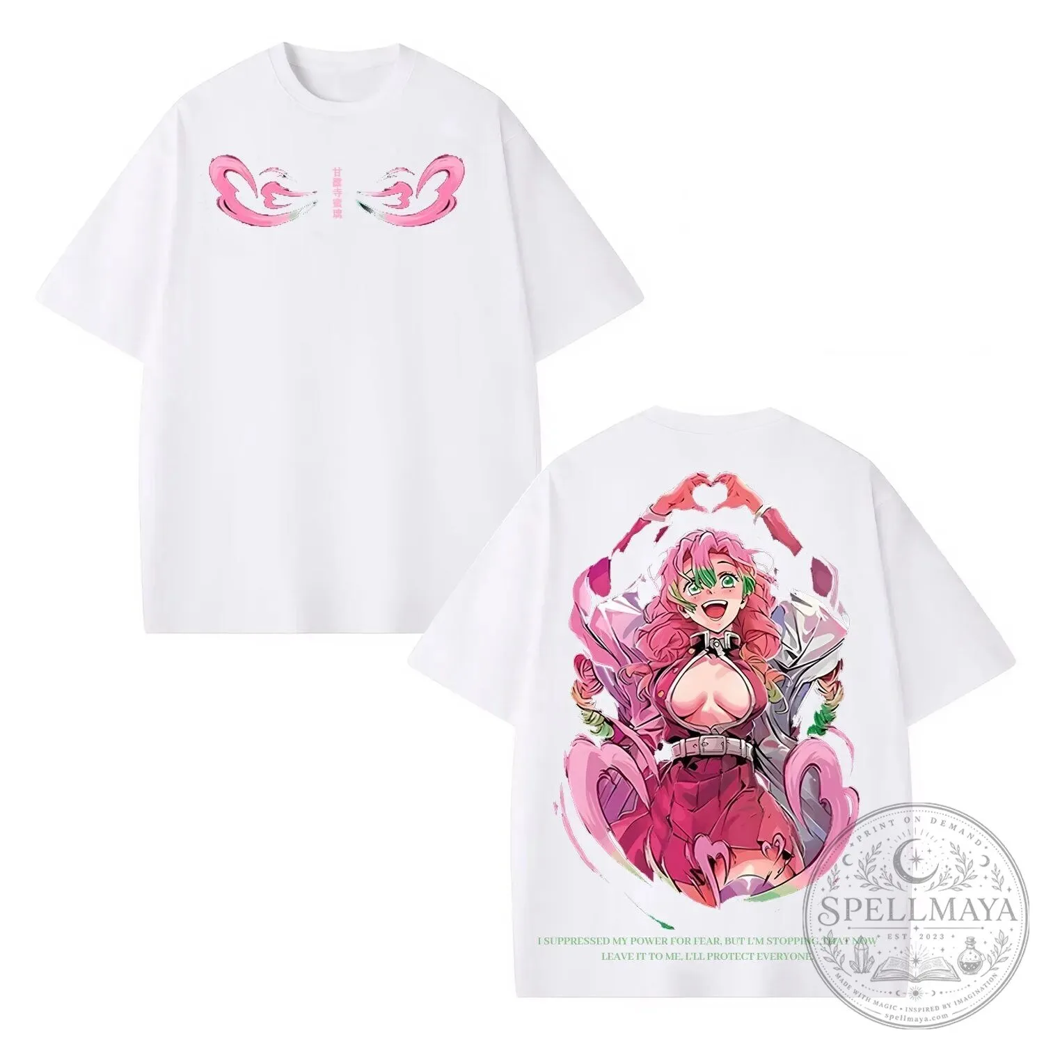 Vintage T-Shirt Inspired by Mitsuri Kanroji from Demon Slayer Anime