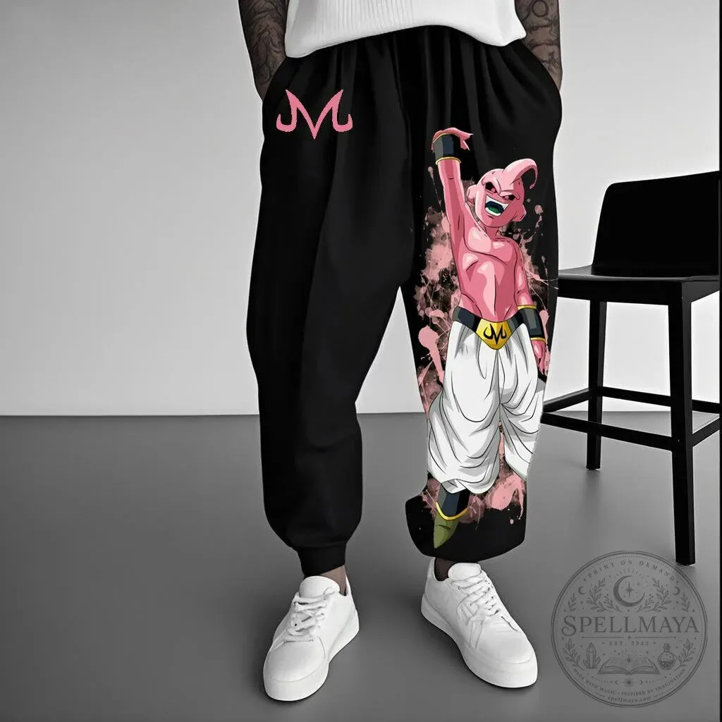 Dragon Ball Z Majin Buu Character Graphic Black Unisex Jogger Pants