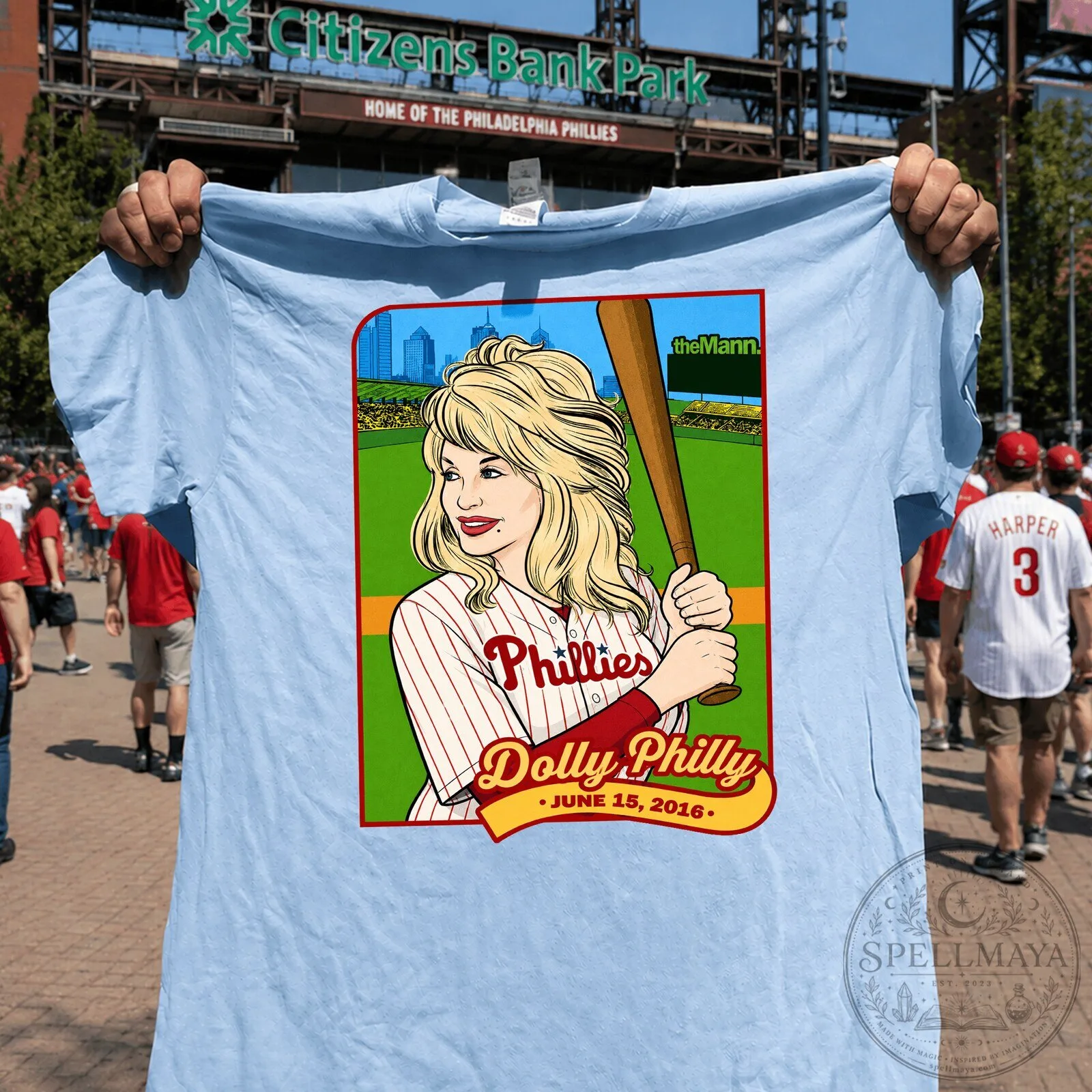 Dolly Parton Philadelphia Phillies Baseball Card Graphic T-Shirt