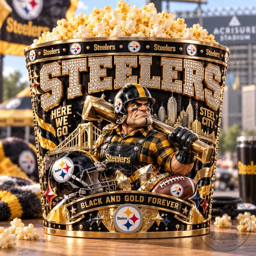 Pittsburgh Steelers Football Team Popcorn Bucket Pittsburgh Steelers Football Team Popcorn Bucket