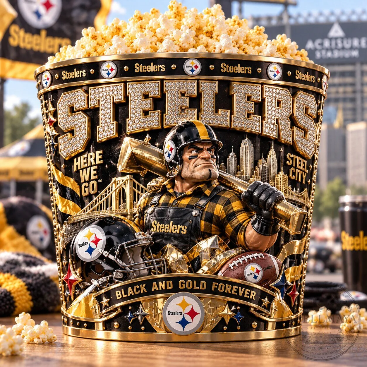 Pittsburgh Steelers Football Team Popcorn Bucket 1 Pittsburgh Steelers Football Team Popcorn Bucket