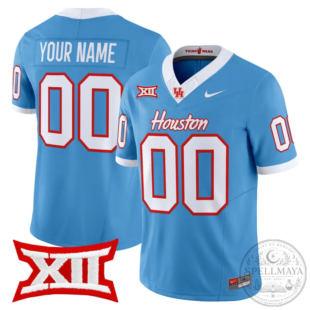 Custom Light Blue Jersey for Houston Cougars Football Team Custom Light Blue Jersey for Houston Cougars Football Team
