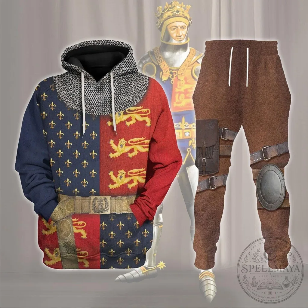 Henry V of England Medieval Knight Armor Costume Hoodie Henry V of England Medieval Knight Armor Costume Hoodie