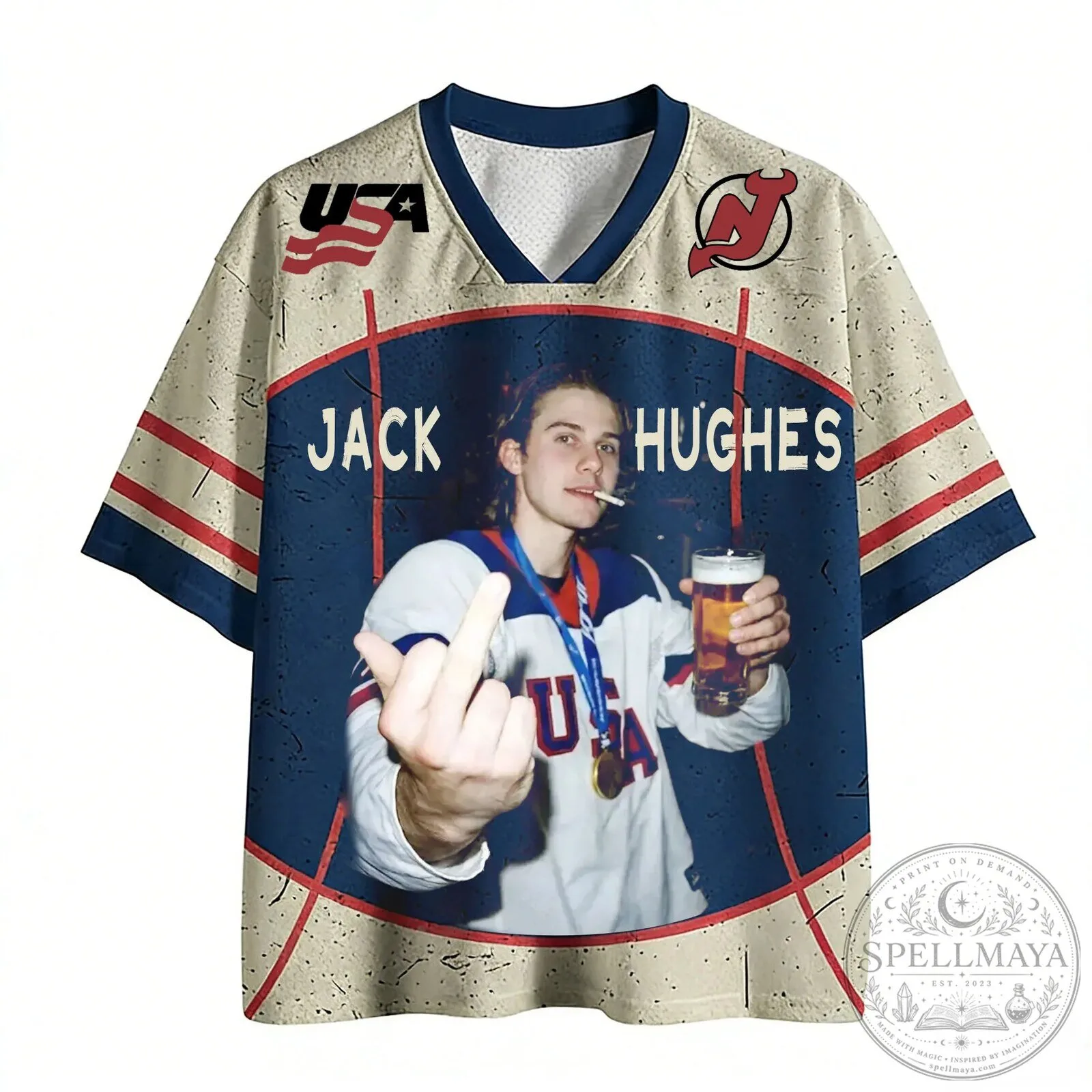 Jack Hughes USA Hockey Fan Jersey for Men and Women
