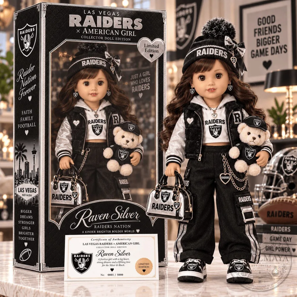 Las Vegas Raiders American Girl Raven Silver Collector Doll Edition Las Vegas Raiders American Girl Raven Silver Collector Doll Edition