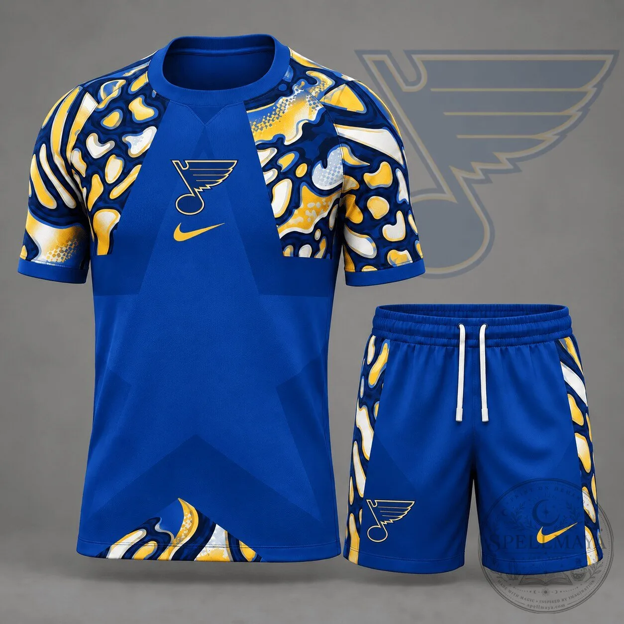 St Louis Blues National Hockey League Abstract Camouflage Star Panel Jersey
