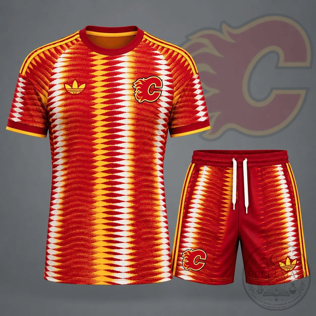 Calgary Flames Dynamic Ripple Performance T-Shirt and Shorts Set