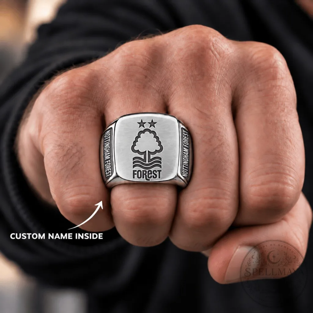Nottingham Forest Football Club Custom Engraved Silver Ring Nottingham Forest Football Club Custom Engraved Silver Ring