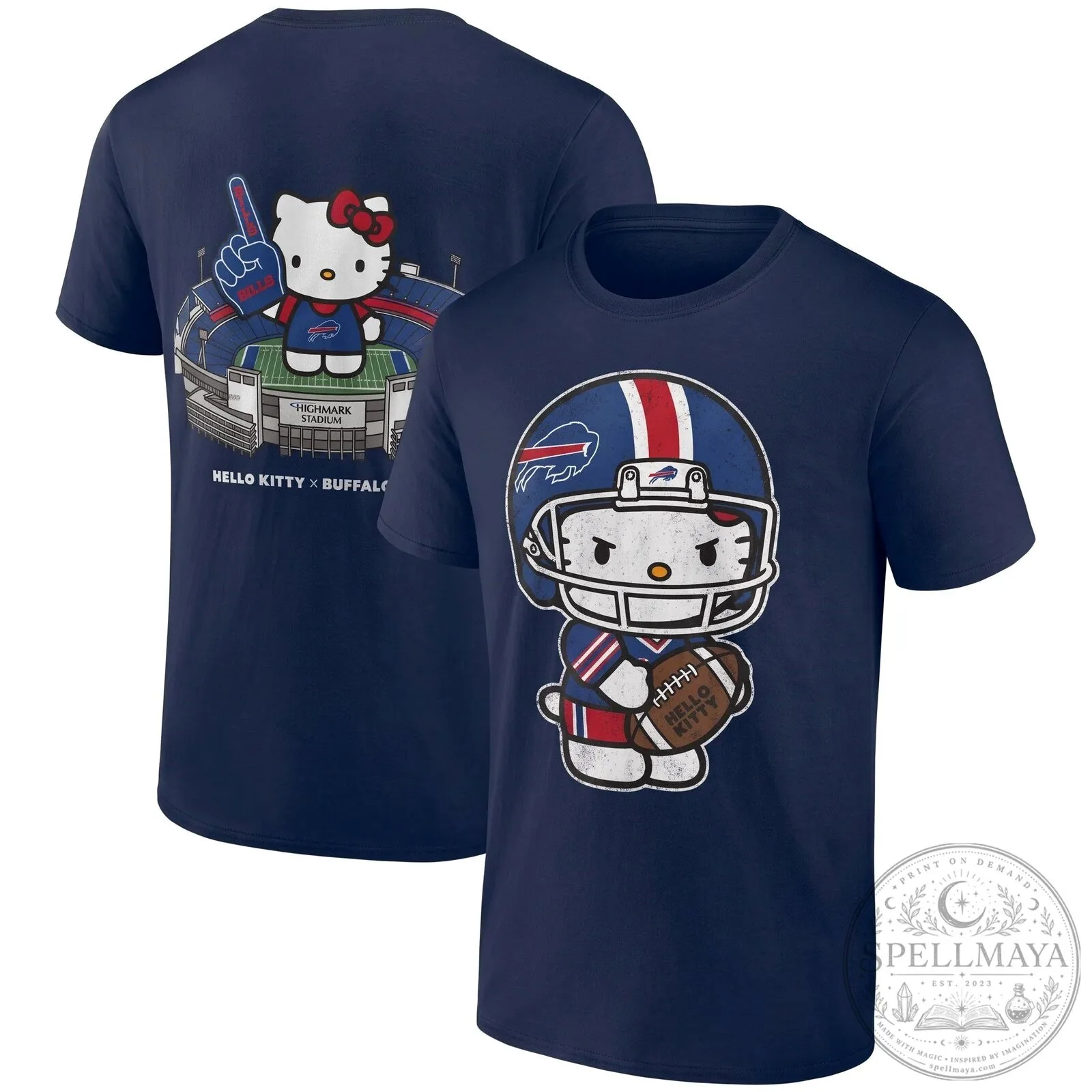 Hello Kitty Buffalo Bills Highmark Stadium Football T-Shirt 15 Hello Kitty Buffalo Bills Highmark Stadium Football T-Shirt