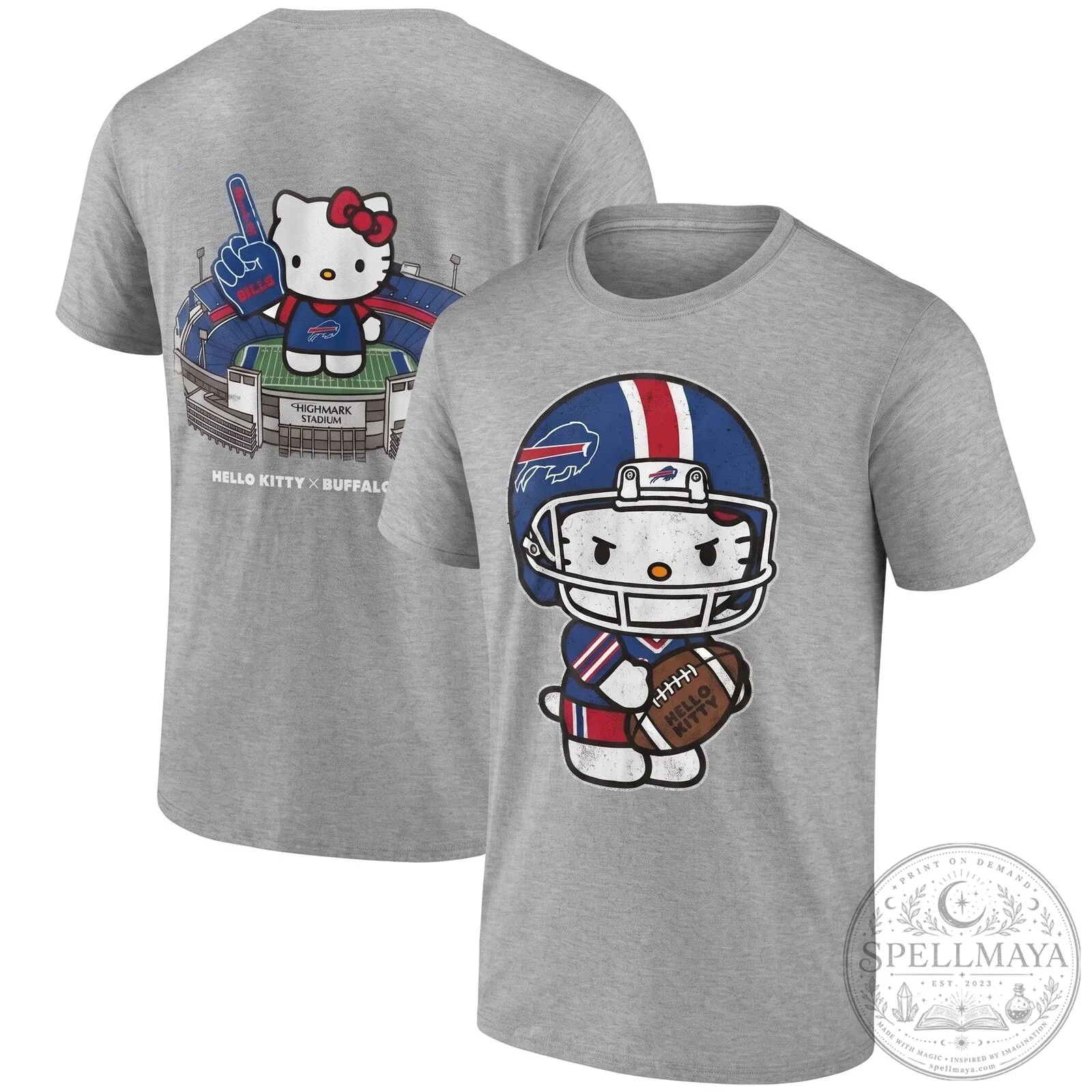 Hello Kitty Buffalo Bills Highmark Stadium Football T-Shirt 16 Hello Kitty Buffalo Bills Highmark Stadium Football T-Shirt