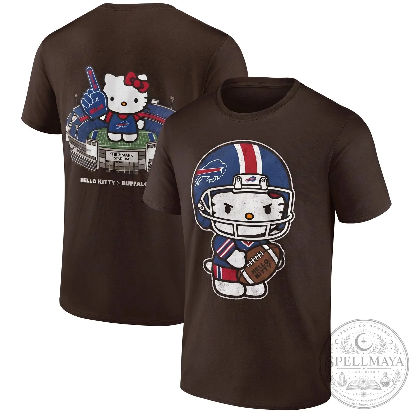 Hello Kitty Buffalo Bills Highmark Stadium Football T-Shirt 17 Hello Kitty Buffalo Bills Highmark Stadium Football T-Shirt
