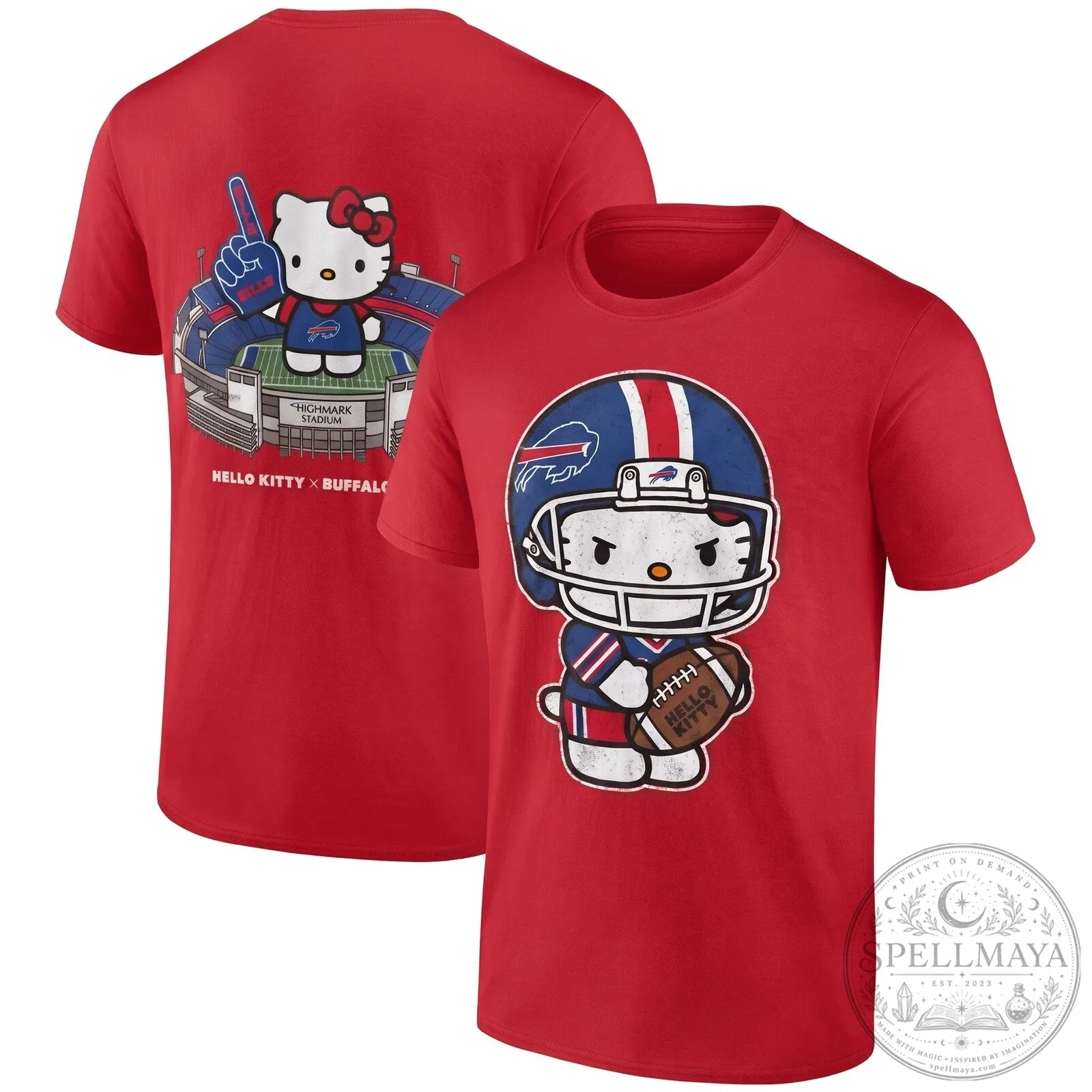 Hello Kitty Buffalo Bills Highmark Stadium Football T-Shirt 19 Hello Kitty Buffalo Bills Highmark Stadium Football T-Shirt