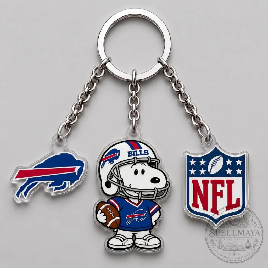 Buffalo Bills Snoopy Football Player National Football League Keychain Buffalo Bills Snoopy Football Player National Football League Keychain