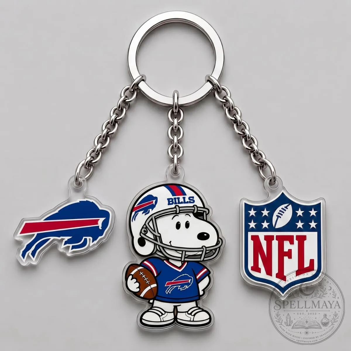 Buffalo Bills Snoopy Football Player National Football League Keychain