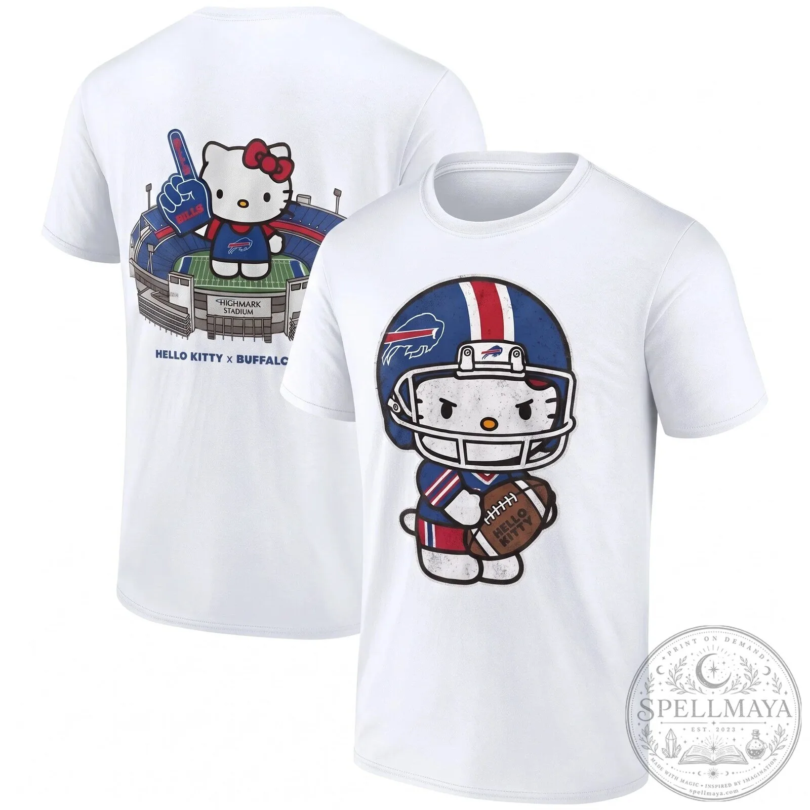 Hello Kitty Buffalo Bills Highmark Stadium Football T-Shirt 14 Hello Kitty Buffalo Bills Highmark Stadium Football T-Shirt