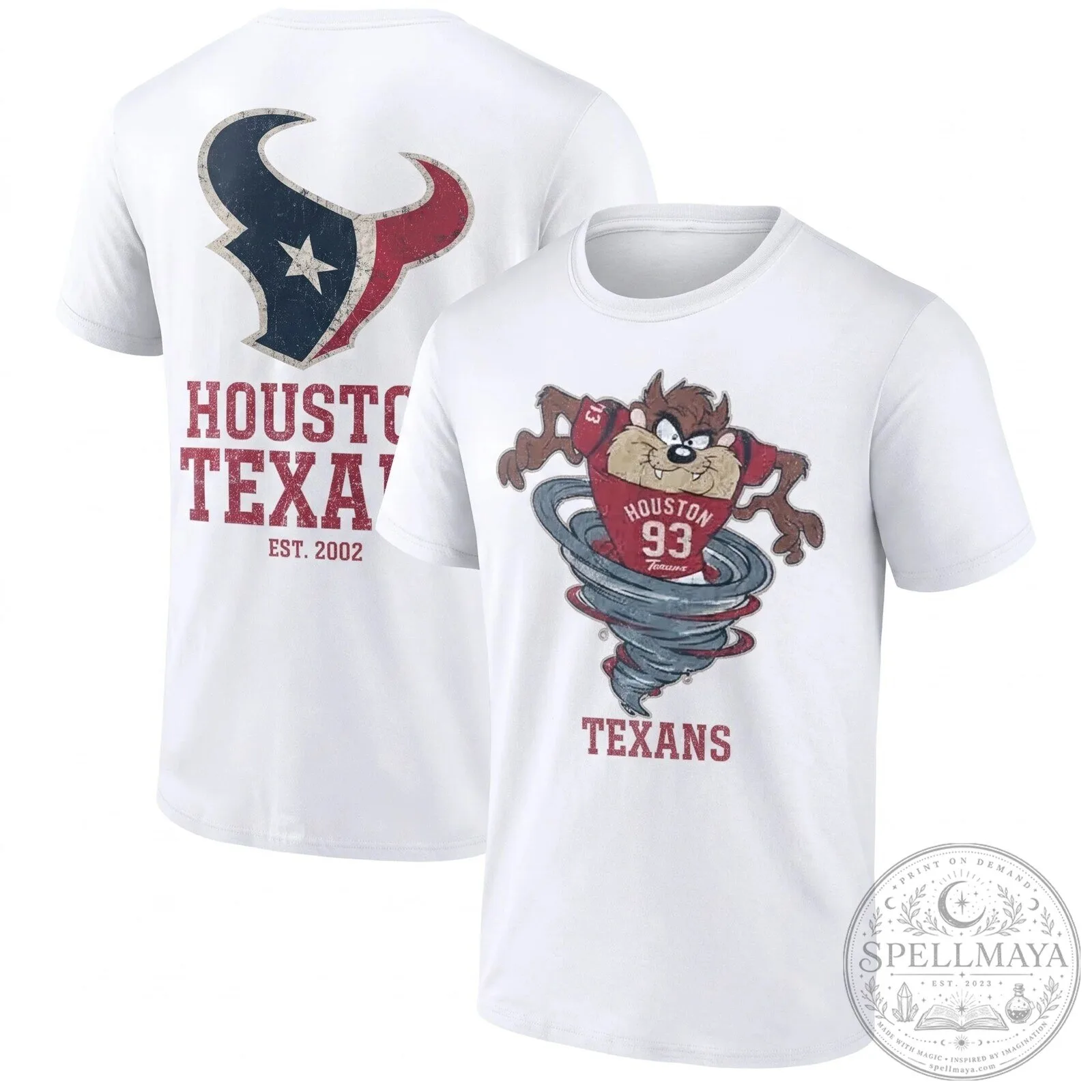 Houston Texans Taz Looney Tunes Tornado Distressed Black T-Shirt 11 Houston Texans Taz Looney Tunes Tornado Distressed Black T-Shirt