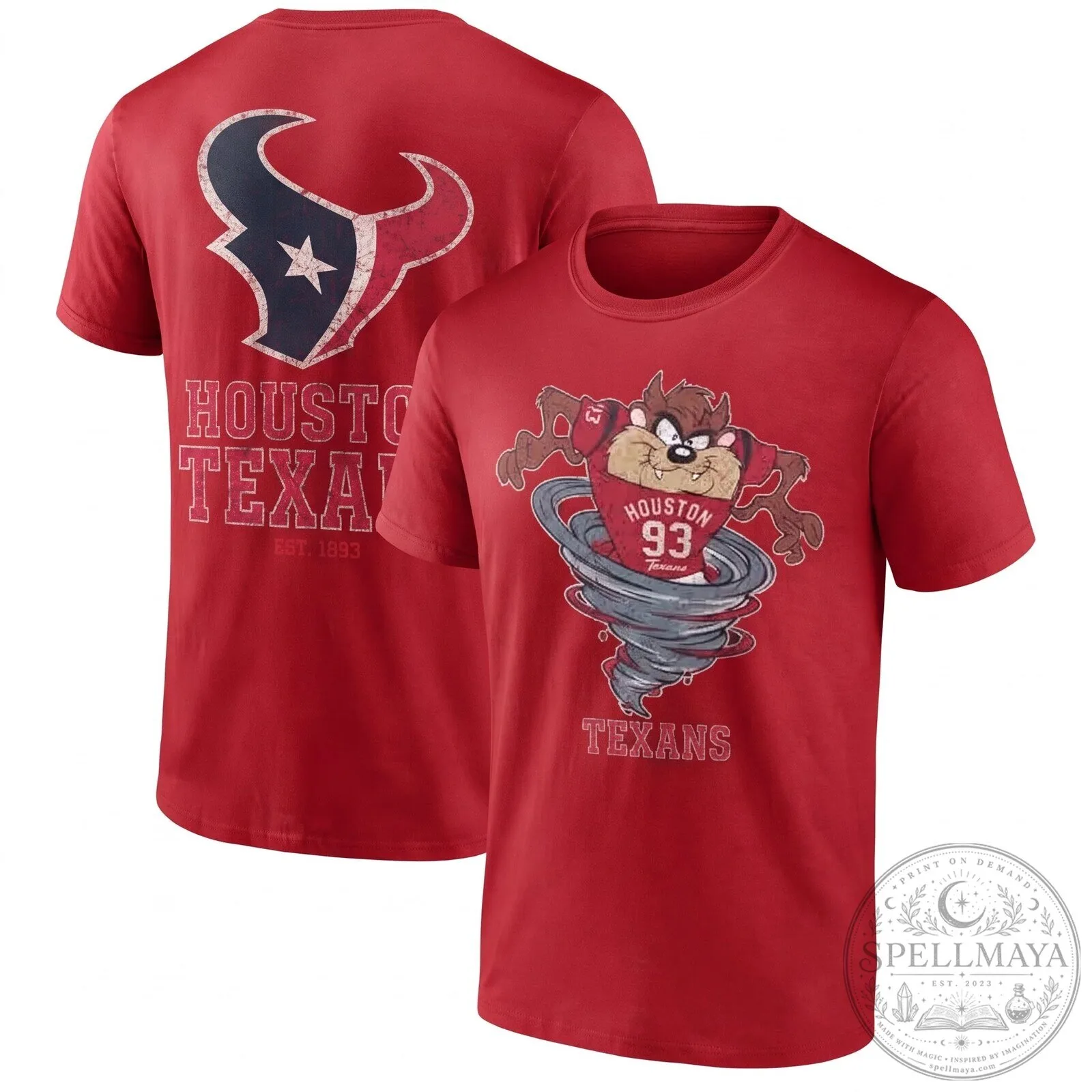 Houston Texans Taz Looney Tunes Tornado Distressed Black T-Shirt 12 Houston Texans Taz Looney Tunes Tornado Distressed Black T-Shirt
