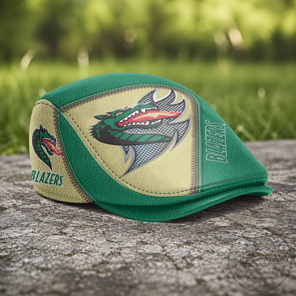 UAB Blazers Dragon Logo Green Flat Cap Hat