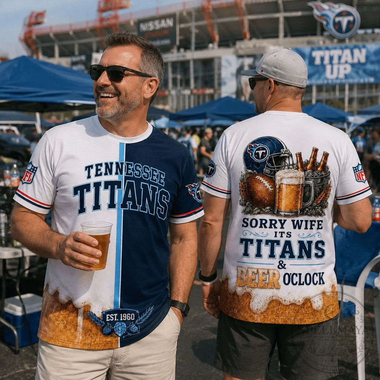 Tennessee Titans Match Day Beer O'Clock Funny Football T-Shirt