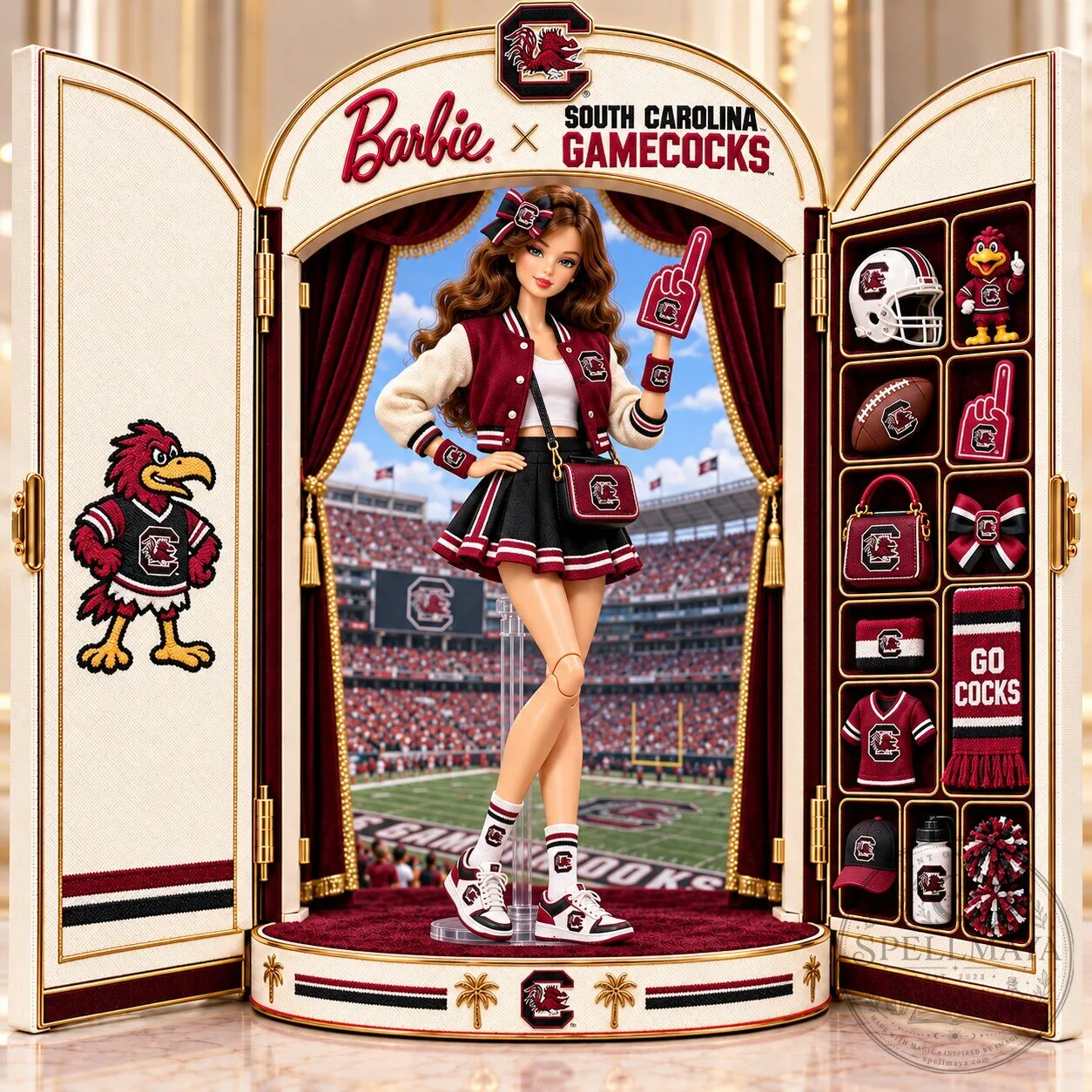 Barbie South Carolina Gamecocks Commemorative Doll Figure 8 Barbie South Carolina Gamecocks Commemorative Doll Figure