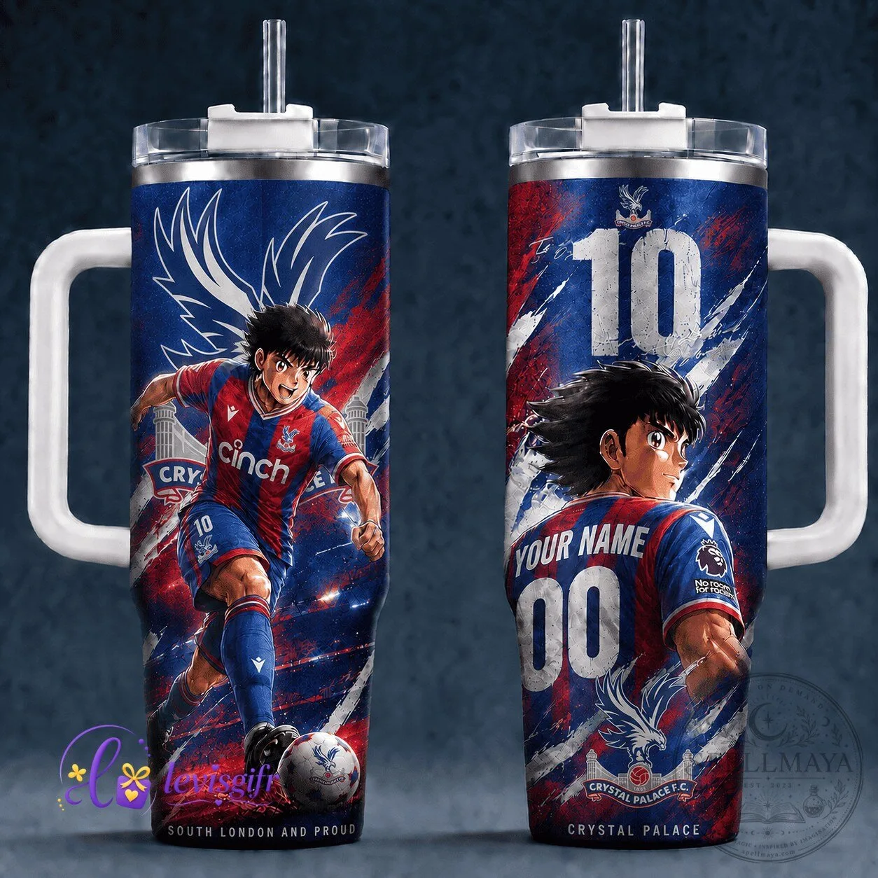 Crystal Palace Football Club Anime Soccer Player Personalized Tumbler