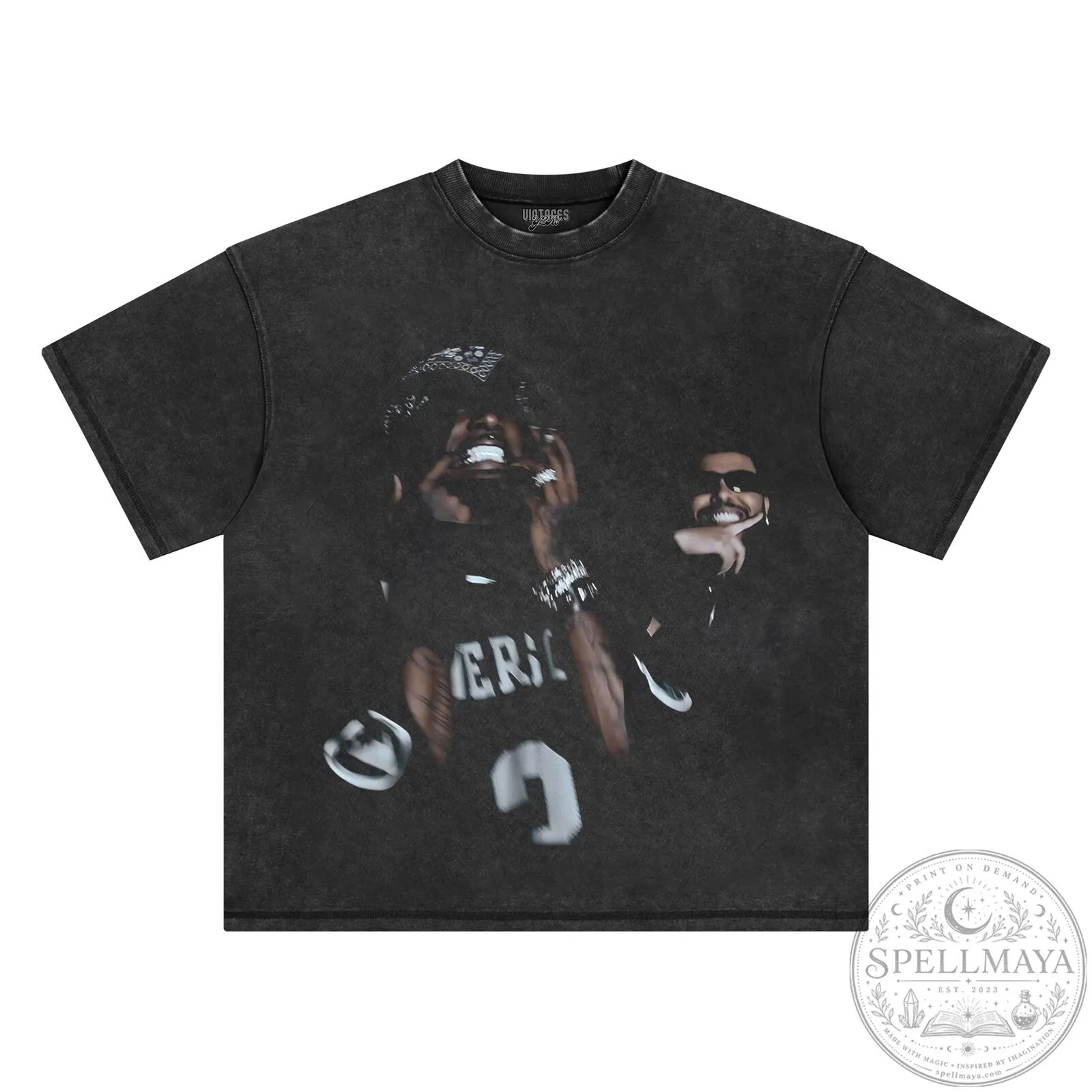 Playboi Carti and The Weeknd Black Graphic Print T-Shirt 15 Playboi Carti and The Weeknd Black Graphic Print T-Shirt