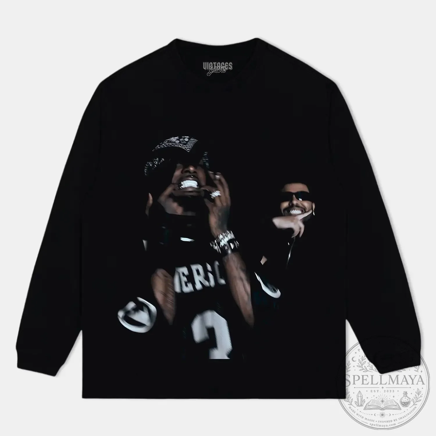 Playboi Carti and The Weeknd Black Graphic Print T-Shirt 17 Playboi Carti and The Weeknd Black Graphic Print T-Shirt