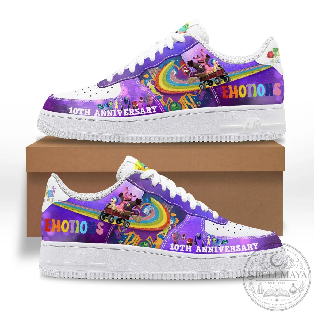 Inside Out 10th Anniversary Emotions Rainbow Custom Sneakers