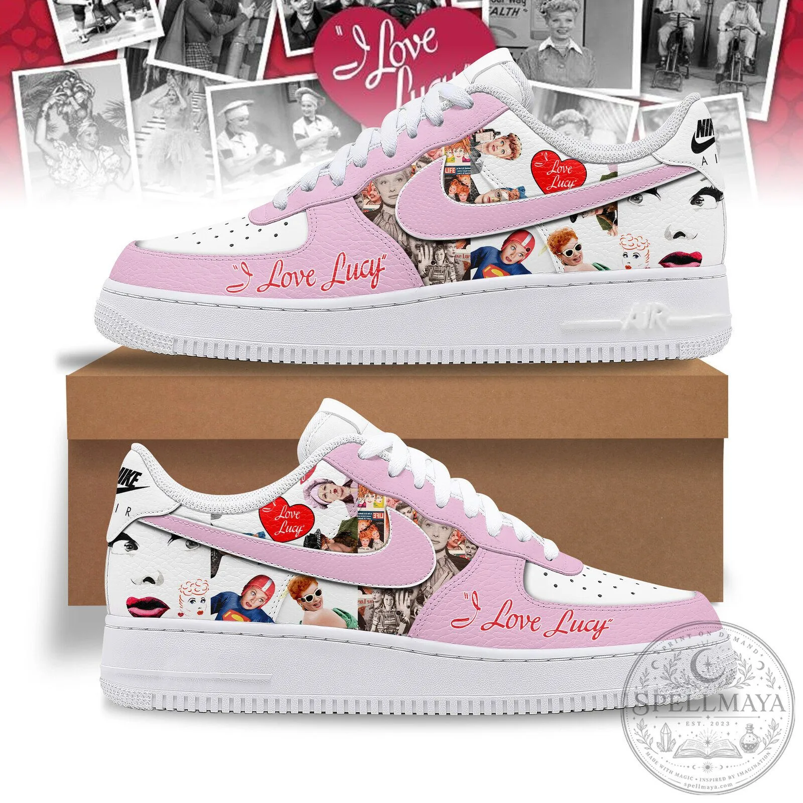 I Love Lucy Classic Sitcom Television Show Pink and White Sneakers 4 I Love Lucy Classic Sitcom Television Show Pink and White Sneakers