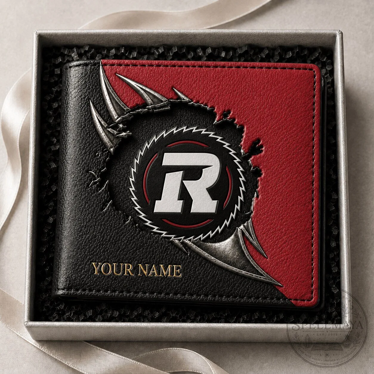 Ottawa Redblacks Canadian Football League Personalized Men's Leather Wallet 3 Ottawa Redblacks Canadian Football League Personalized Men