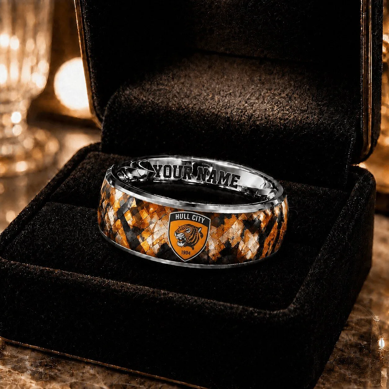 Hull City English Premier League Football Club Fan Custom Name Ring