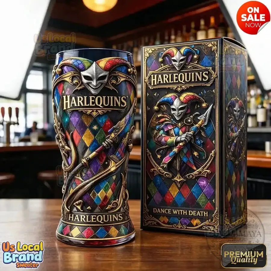 Harlequins Rugby Club Dance With Death Diamond Pattern Drinking Glass
