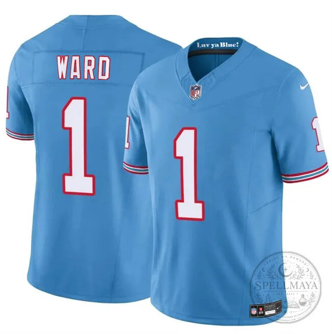 Tennessee Titans Cameron Ward Blue Throwback Football Jersey