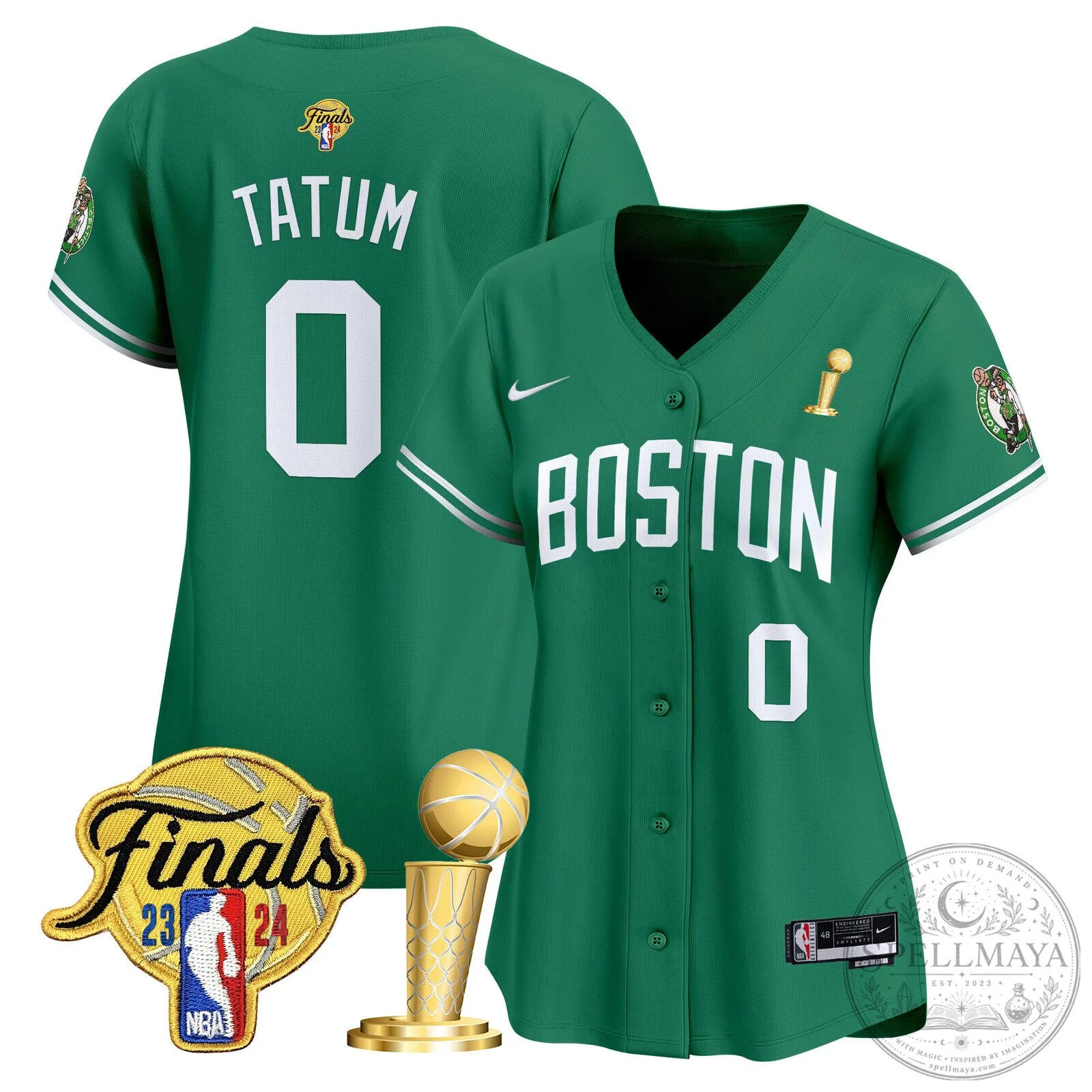 Boston Celtics Jayson Tatum 2024 NBA Finals Champions Baseball Jersey 53 Boston Celtics Jayson Tatum 2024 NBA Finals Champions Baseball Jersey